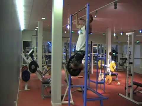 22 pull ups with 10kg (22 pounds)