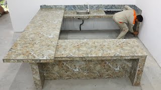 Great Ideas In Design & Building Concrete Kitchen Table Modern With Ceramic Tiles
