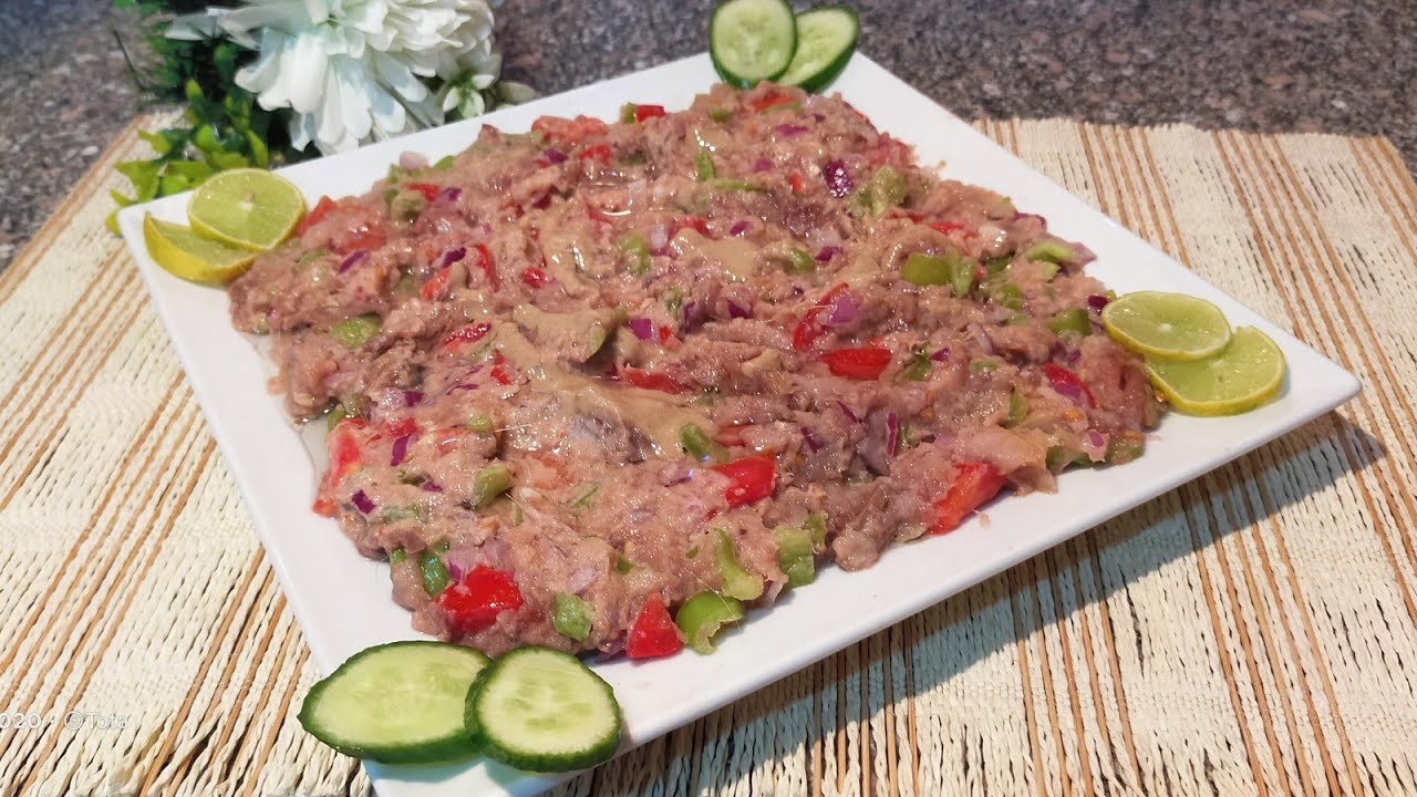 اسهل واحلى طريقه لعمل سلطه الرنجه بالطحينه والخضار  لعشاق الرنجه من مطبخ فوفا