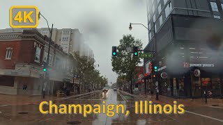 Driving in Downtown Champaign, Illinois - 4K60fps