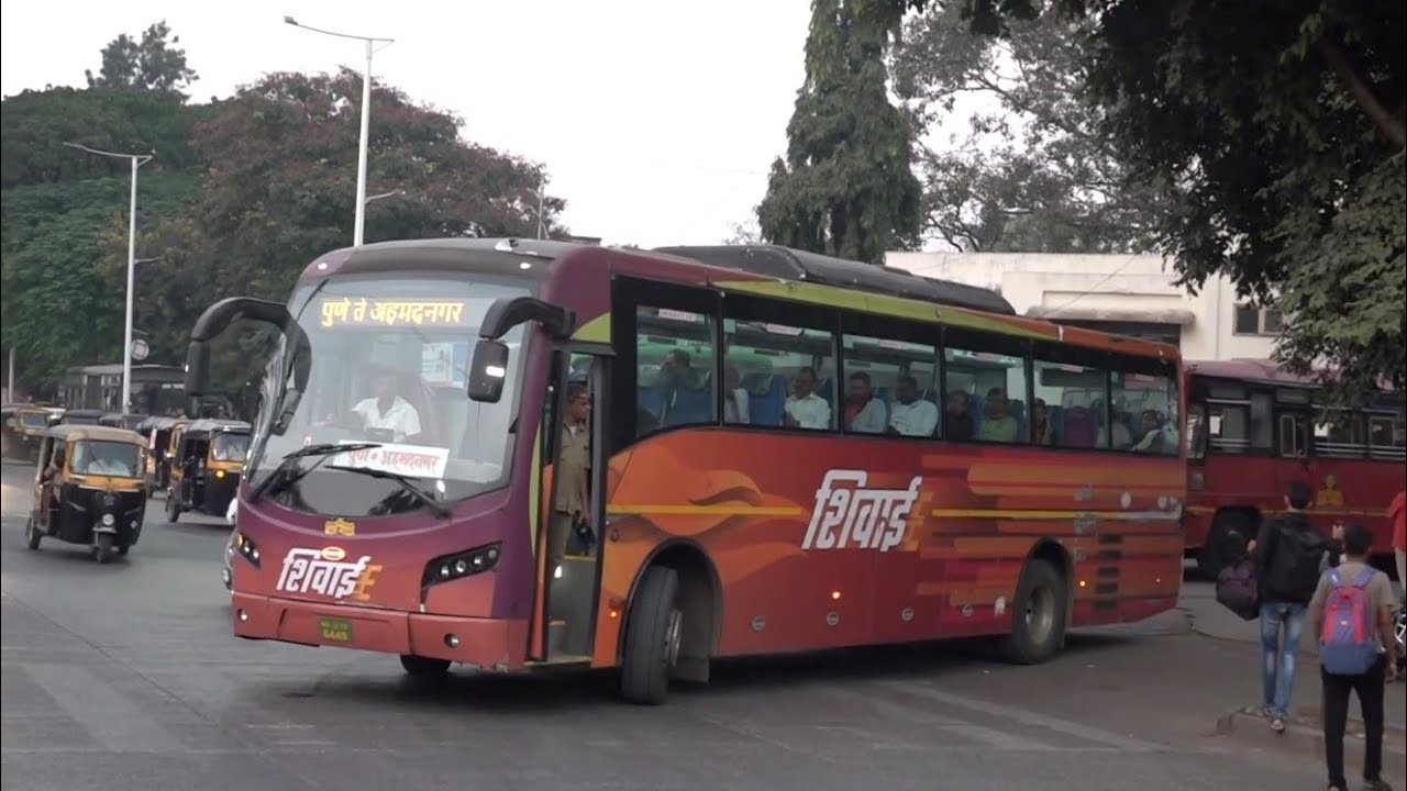 Lovely Curvatious Departure Of MSRTC's First Electric AC Bus From