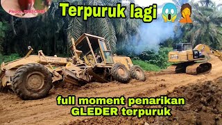 Full moment.. penarikan GLEDER terpuruk oleh EXCAVATOR CAT