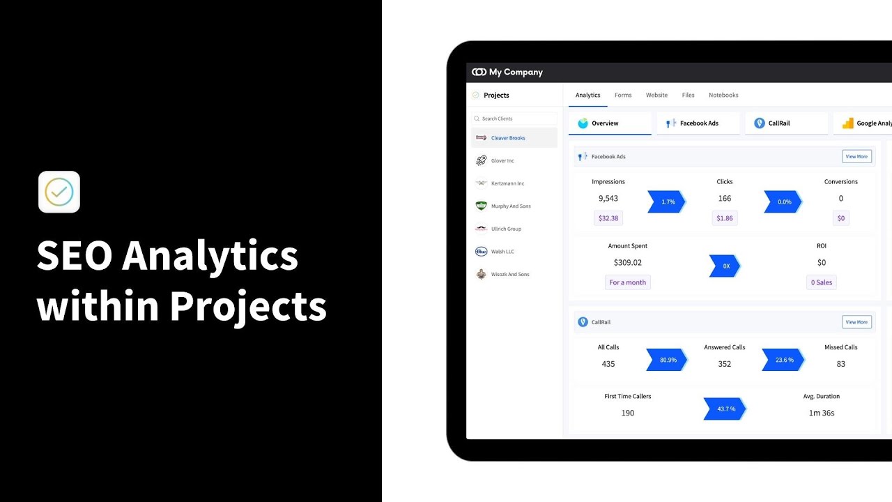⁣SEO Analytics within Projects