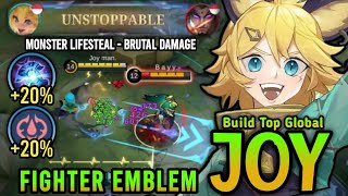 100% Unstoppable!! Joy Build And Emblem Exp Lane! - Build Top Global Joy - Mobile Legends