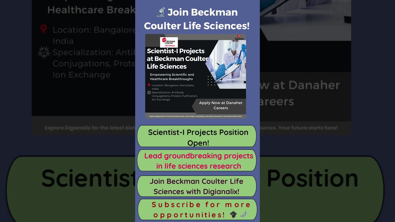 🔬 Join Beckman Coulter Life Sciences.