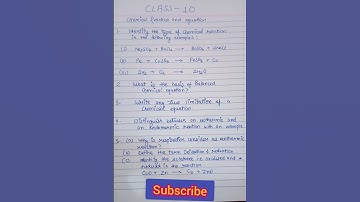 Chemical reaction and equation important question class 10 science  #class10 #boardexam