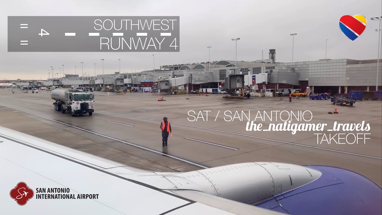 Southwest Airlines Takeoff B737 SAT / San Antonio Runway 4 Feb