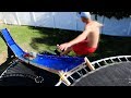 4 Story Trampoline Jump onto Water Slide!! (EXTREME SPEED)