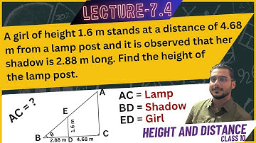 Lecture  7.4 //Height and Distance// Trigonometry//class 10// O.Math