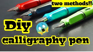 Diy homemade calligraphy pen|How to make calligraphy pen at home|calligraphy pen with bamboo stick