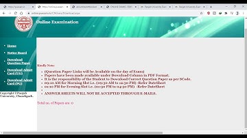 Panjab University Chandigarh Exam Paper Download ,Send,Scan,Address ,Timing Post All Latest Update