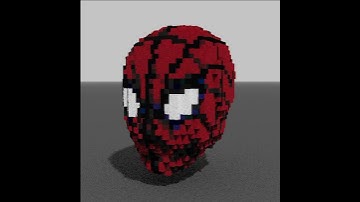 Spiderman Mask Result - Voxel - MagicaVoxel
