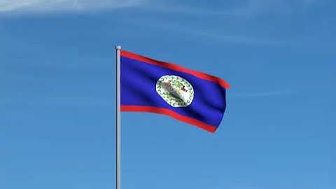 Belize flag waving