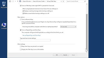 Windows 8.0 Professional - Change the Notification Settings for Filter Keys