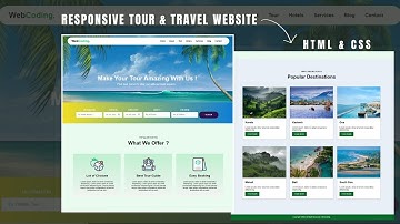 Tour and Travel Website Using HTML and CSS | Responsive  Travel Website Using HTML CSS | In Hindi