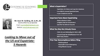 Looking to Get Out of the US Federal Tax System - Golding &amp; Golding (Board Certified Tax Specialist)