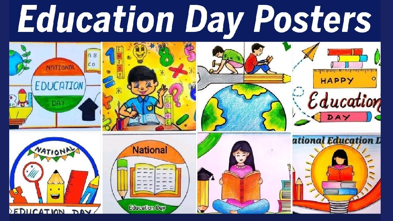 Top 25 Education Day Posters/National Education Day Poster Making Ideas/Education Day Drawing
