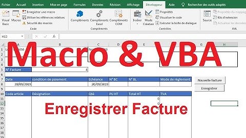 Cours: Créer une facture avec Excel pour professionnels.[partie-5]: Enregistrer détails, macro  VBA