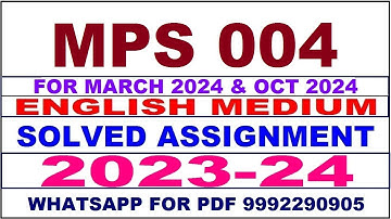 mps 4 solved assignment 2023-24 | mps 4 solved assignment in english 2024 | mps 4 2024