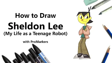 How to Draw and Color Sheldon Lee from My Life as a Teenage Robot with ProMarkers [Speed Drawing]