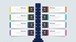 Create 8 Steps Infographic Slide in PowerPoint. Tutorial No.: 971