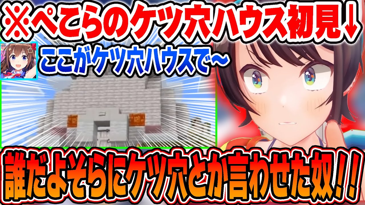 ホロ鯖初日でそらちゃんにぺこらのケツ穴ハウスを紹介されて爆笑する大空スバルｗ【ホロライブ 切り抜き Vtuber 大空スバル ときのそら 】