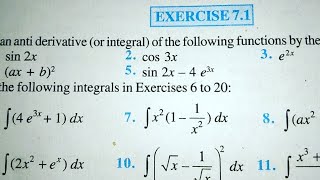 Class 12 math Exercise 7.1 NCERT solutions | class 12 exercise 7.1 solutions | Chapter 7 integrals