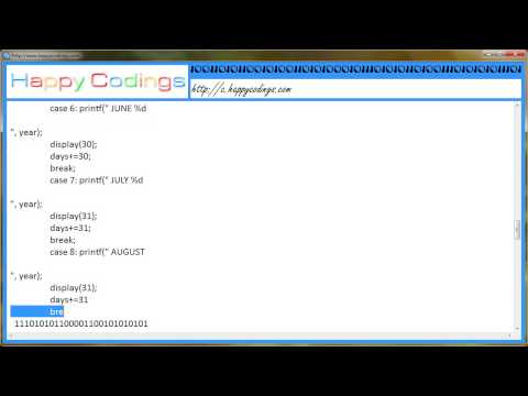 Calender Program in C C Code Example