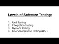 Levels of Testing | Levels of Software Testing
