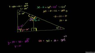 Triangle angle example 3 | Angles and intersecting lines | Geometry | Khan Academy