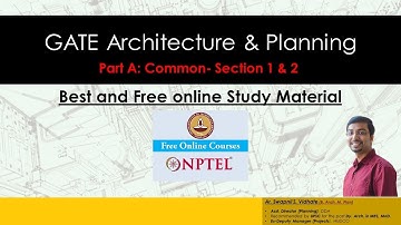 GATE Architecture & Planning I Best & Free Online Study Material I NPTEL I Section 1 & 2