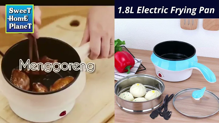 Multi Function 1.8L Electric Non Stick Frying Pan Double Layer Electric Steamer Pot
