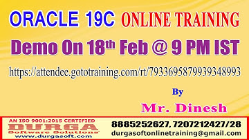ORACLE 19C Online Training in DURGASOFT