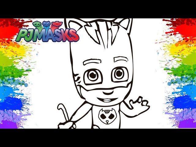 COLORINDO Menino Gato PJ Masks dublado Pinturas desenhos videos infantis  disney junior brasil 