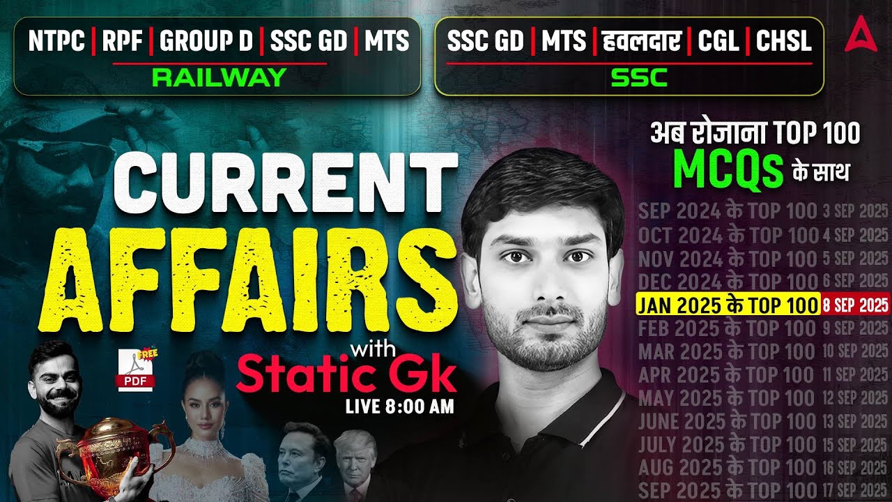 Current Affairs Today | 8 Sep Current Affairs 2025 | Daily Current Affairs By Ashutosh Sir