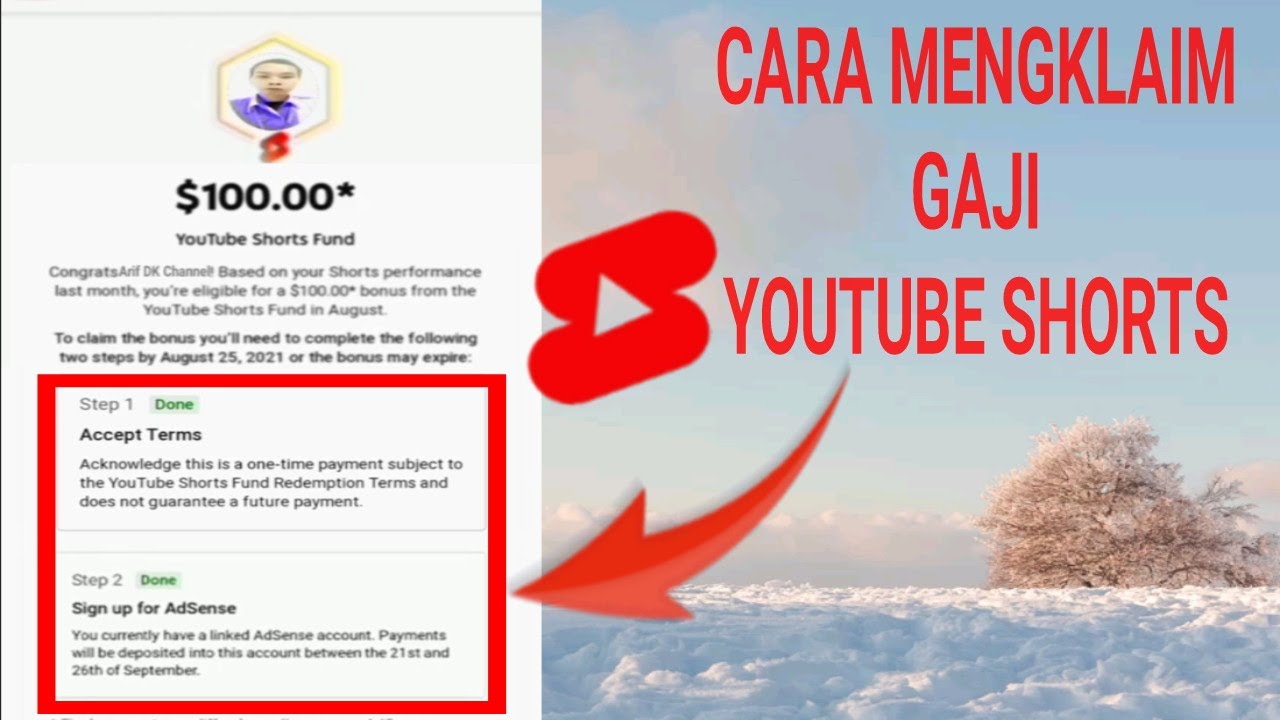 cara mengklaim gaji youtube shorts 