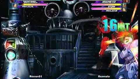 MvC2 Online (360): Revrun91 (Spir/Sent/Psy) vs Brett (MSP) 2 .:4.19.10:.