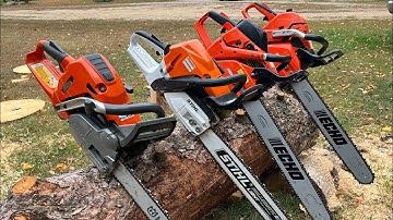 Demo of the Best firewood chainsaws. Stihl 400c  echo 620p echo 680 and husqvarna 562xp