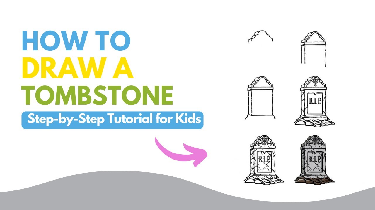 Draw a Spooky Tombstone - Easy Step-by-Step Halloween Art for Kids