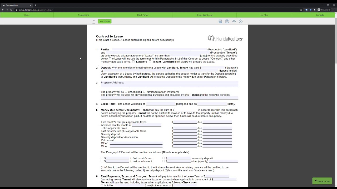 Contract To Lease (Nizz Realty Inc. Tutorial Video) Residential Contracts  Florida - YouTube