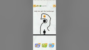 Draw 2 Save Level 70 Help him get the hamburger. Stickman Puzzle Brain Train Short Video #draw2save