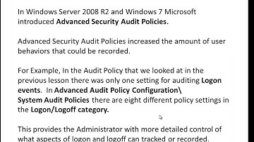 Advanced Security Audit Policy - Etechtraining.com