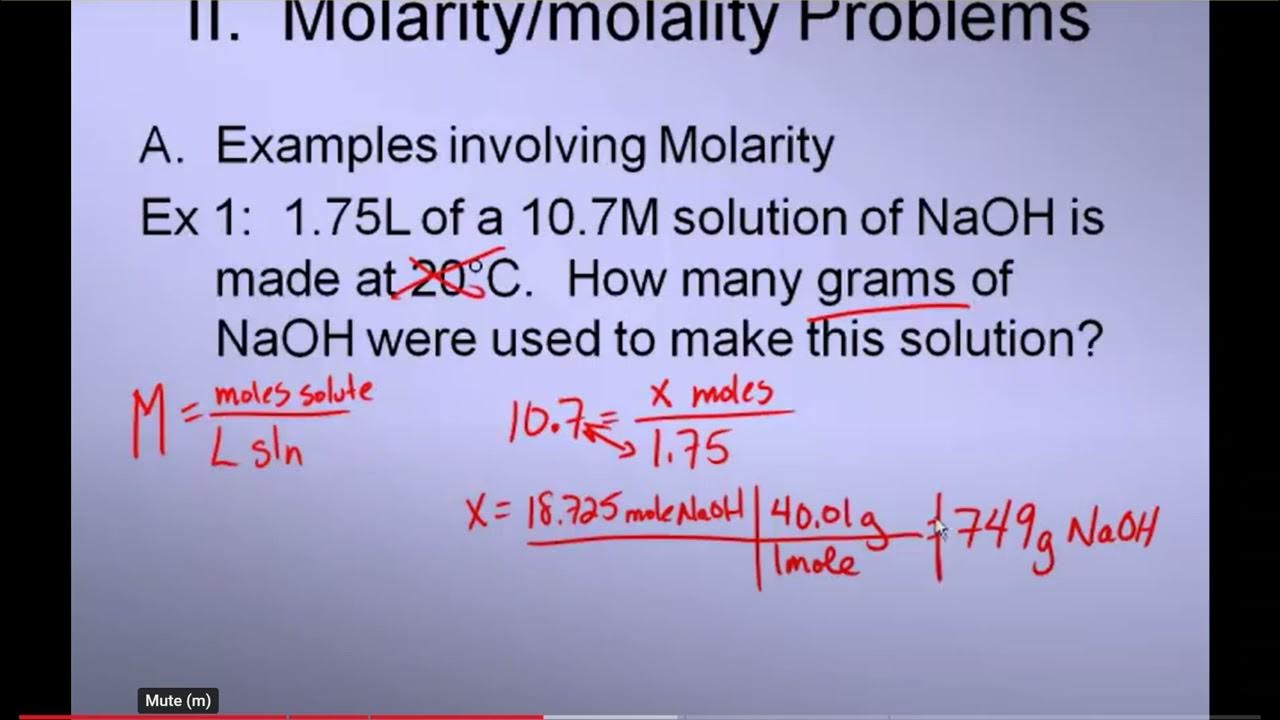 Solutions - Molarity examples - YouTube