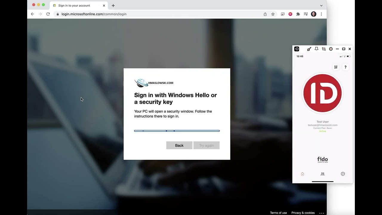 Use your Mobile phone as FIDO2 Security key for passwordless