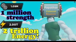 Spent over 2 Trillion energy and Reached 1million strength in Strongman Simulator!