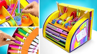 DIY Rainbow Organizer With Coolest Mechanism From Cardboard | FUN CRAFTS!