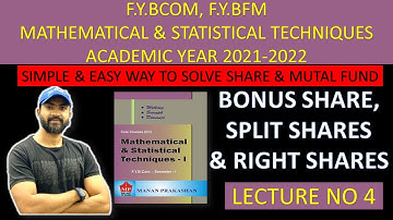 FYBCOM FYBFM Maths Sem 1| Shares and Mutual Funds | IDOL Mumbai University | LECTURE 4