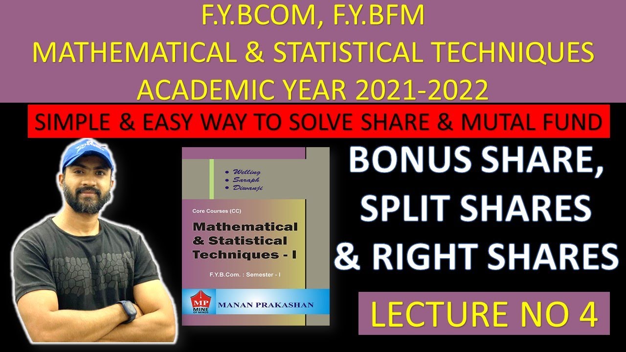 FYBFM Maths Sem 1 Shares and Mutual Funds IDOL Mumbai University LECTURE 4 YouTube