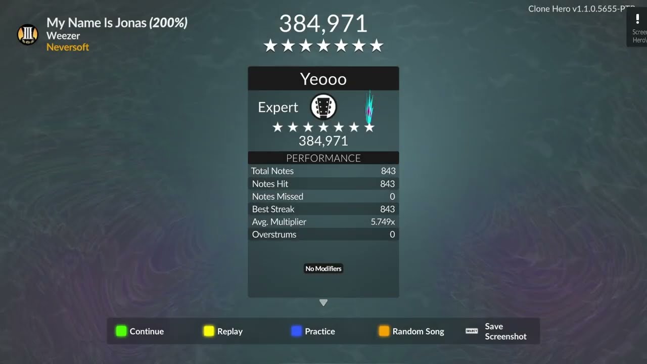 My Name is Jonas - Weezer (200% Speed Clone Hero PFC)