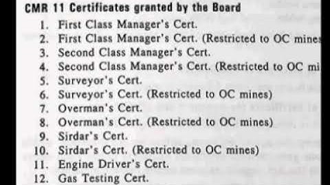 Statutory Certificates Issued by BME, DGMS English Version